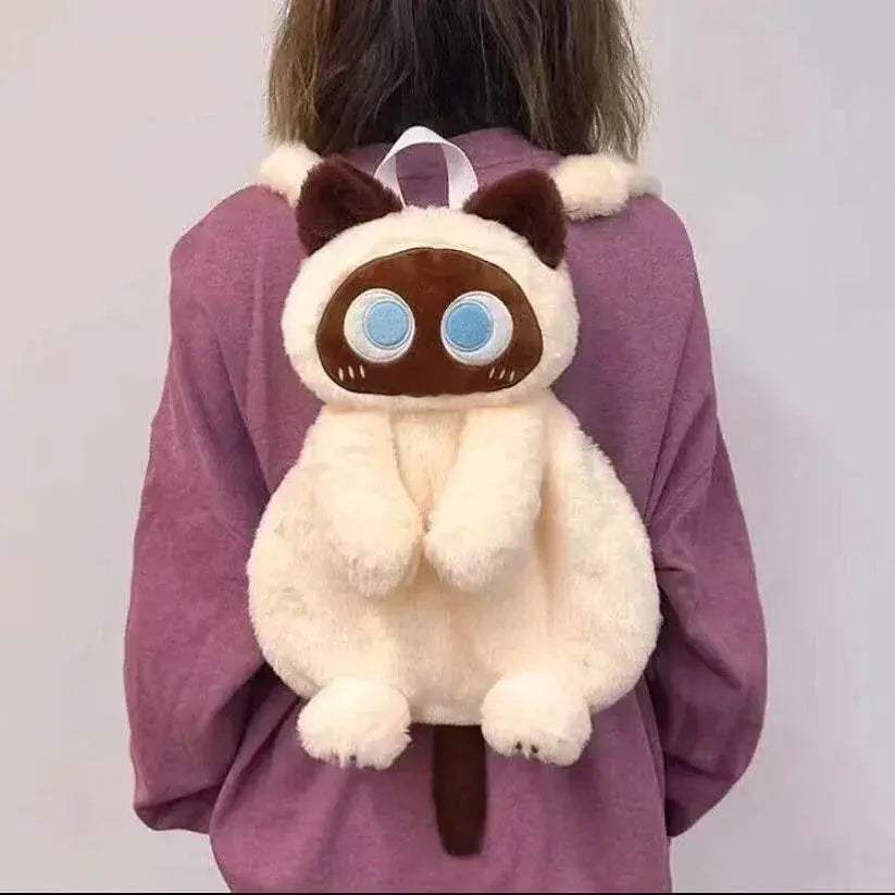  Big Eyes Cat Plush Backpack - Adorable Stuffed Animals Bag for Kids  -  ToylandEU™