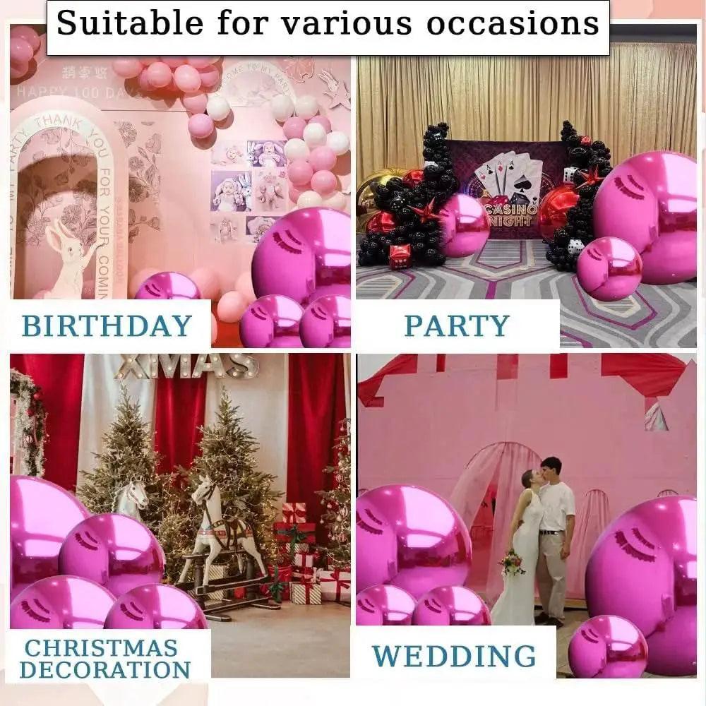  Stock 6pcs Wedding Party Decor Pink Big Shiny Balls -  ToylandEU™