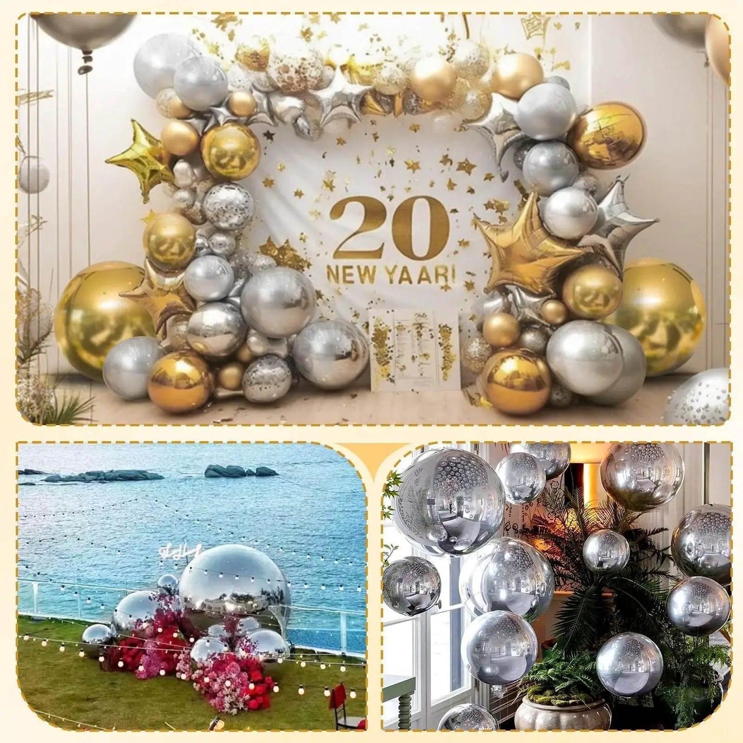  Stock 6pcs Wedding Party Decor Pink Big Shiny Balls -  ToylandEU™