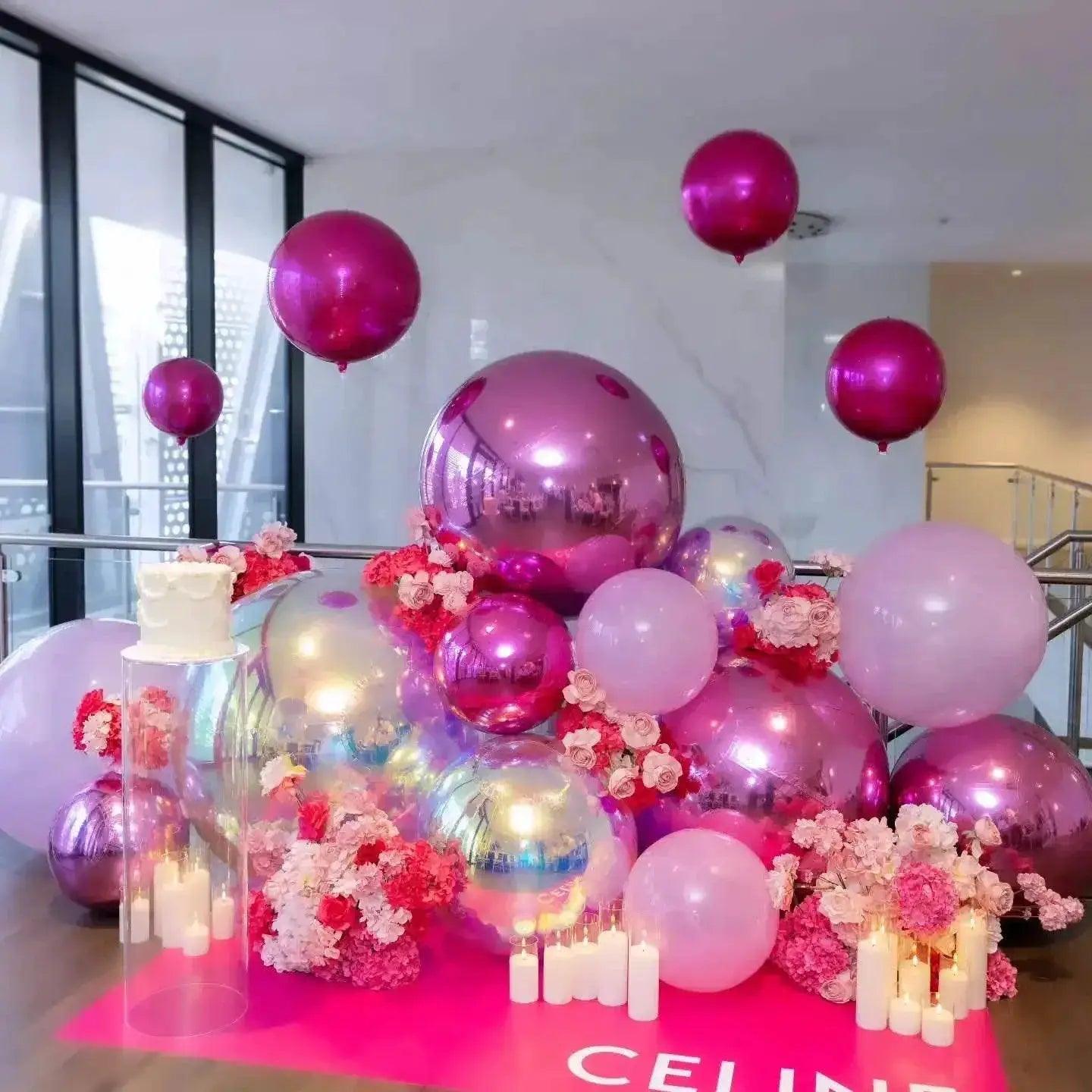  Stock 6pcs Wedding Party Decor Pink Big Shiny Balls -  ToylandEU™