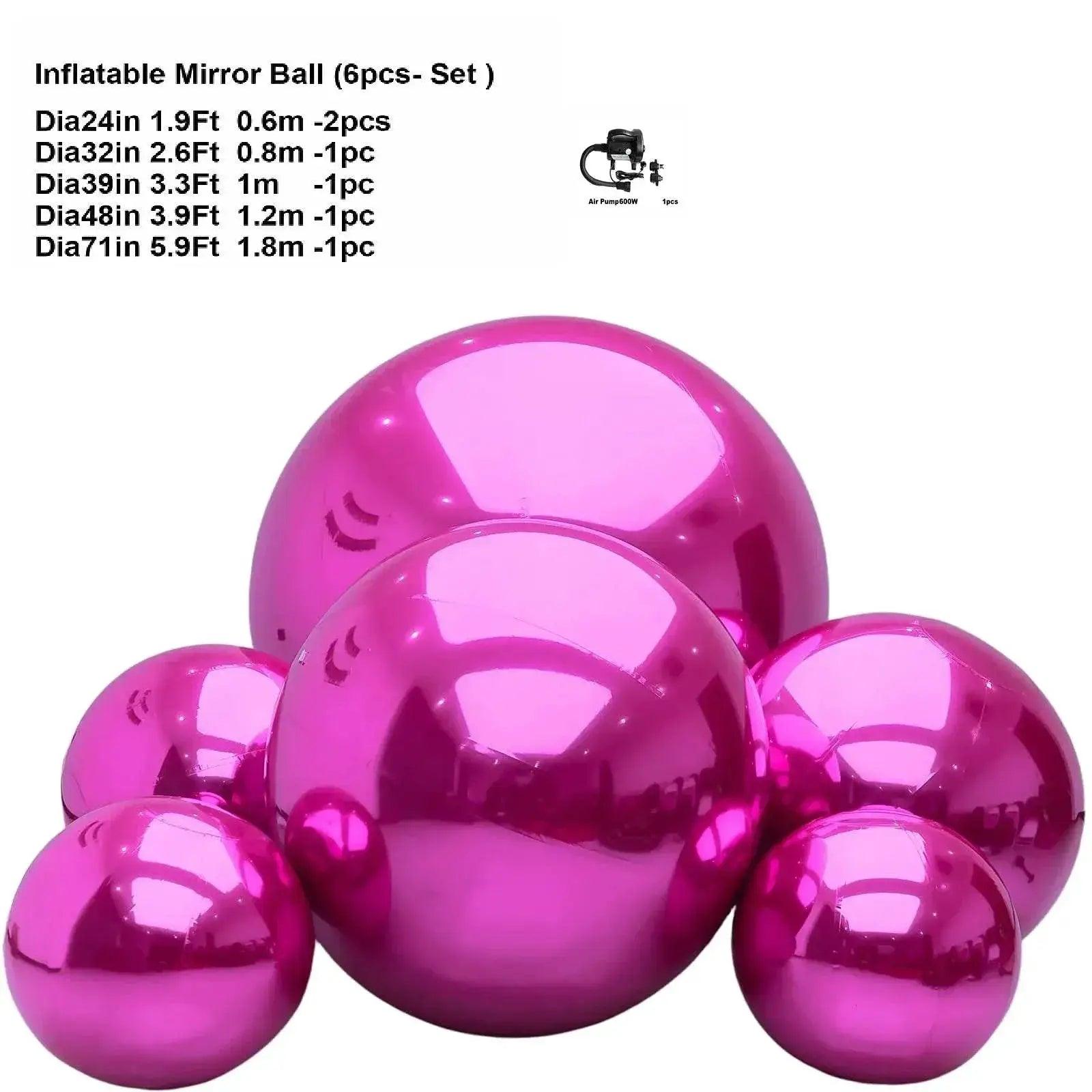  Stock 6pcs Wedding Party Decor Pink Big Shiny Balls -  ToylandEU™