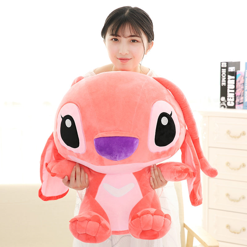 Big Size Disney Stitch Plush Doll Kawaii Soft Blue Pink Elf