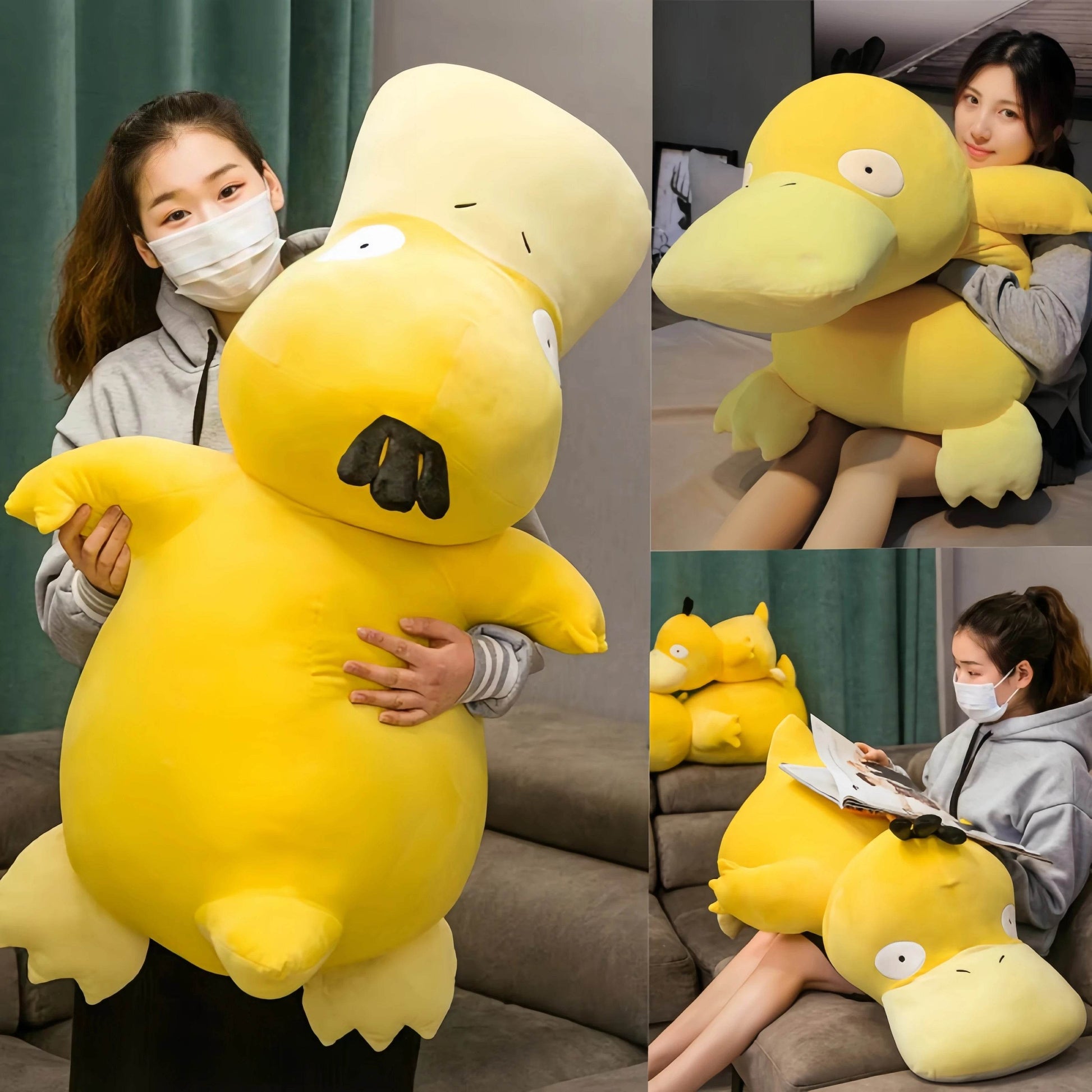 Big Size Psyduck Daze Yellow Duck Plush Pillow Home Sofa Doll Toys for Children Girlfriend Gift - ToylandEU