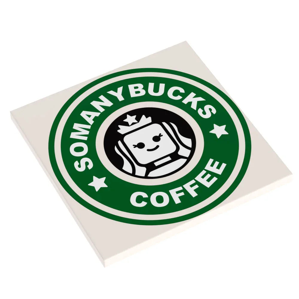 Big Somanybucks Coffee Sign (6x6 Tile) - B3 Customs made using LEGO parts - ToylandEU