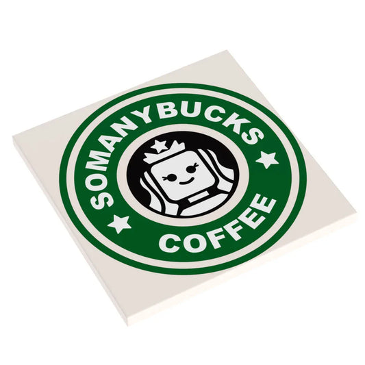 Big Somanybucks Coffee Sign (6x6 Tile) - B3 Customs made using LEGO parts - ToylandEU