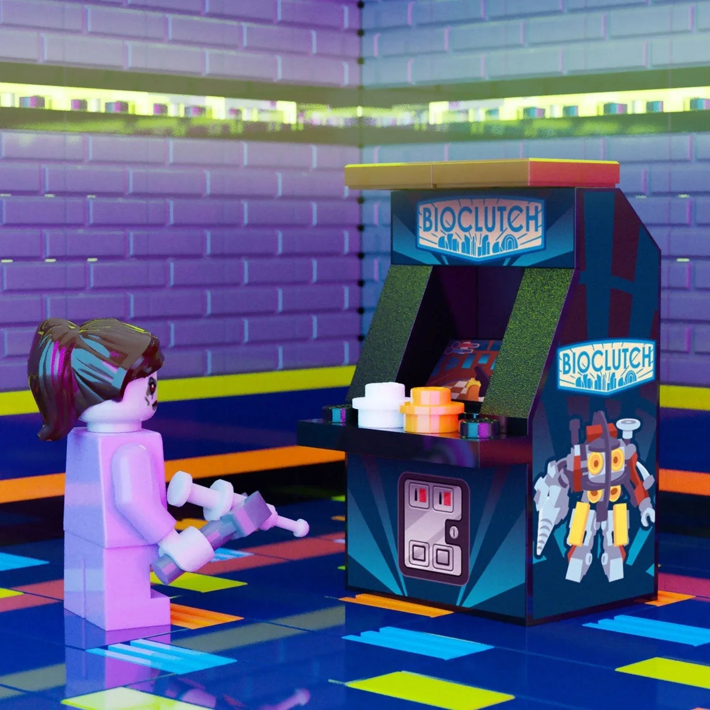 LEGO Arcade Machine For Figures - Figure Scale Build With Custom Decals For Dioramas - ToylandEU