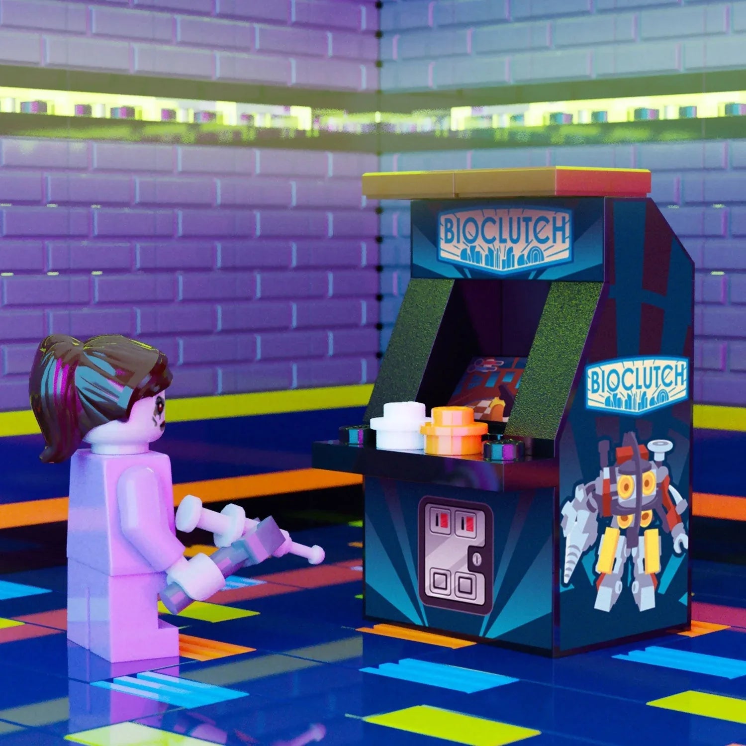 LEGO Arcade Machine For Figures - Figure Scale Build With Custom Decals For Dioramas - ToylandEU