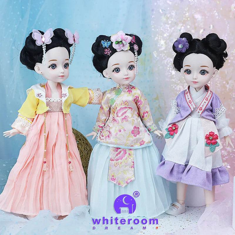 Bjd 1/6 Bjd Doll Blue Eyes Ancient Chinese Dress Set Gift - ToylandEU