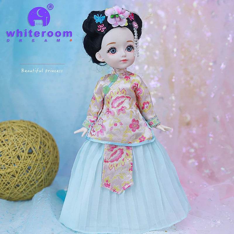 Bjd 1/6 Bjd Doll Blue Eyes Ancient Chinese Dress Set Gift - ToylandEU