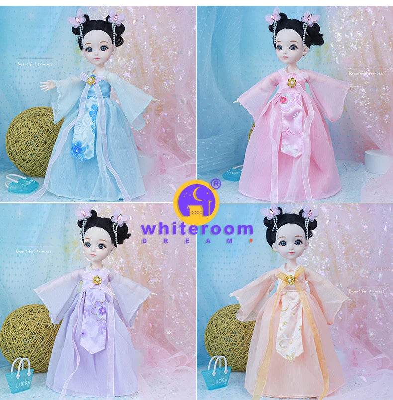 Bjd 1/6 Bjd Doll Blue Eyes Ancient Chinese Dress Set Gift - ToylandEU