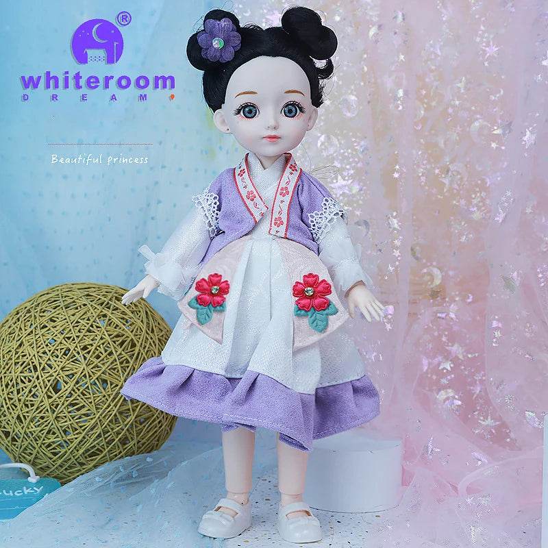 Bjd 1/6 Bjd Doll Blue Eyes Ancient Chinese Dress Set Gift - ToylandEU