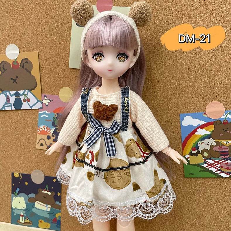 Bjd Dolls 30cm Anime Doll Full Set 1/6 Bjd 23 Joint Body - ToylandEU