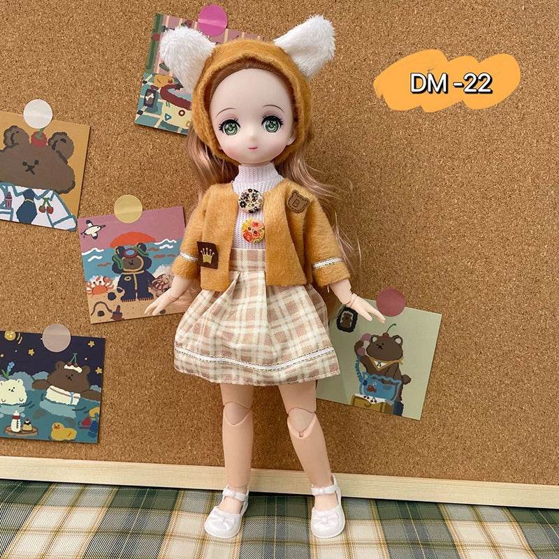 Bjd Dolls 30cm Anime Doll Full Set 1/6 Bjd 23 Joint Body - ToylandEU