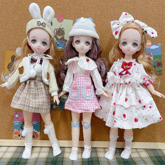 Bjd Dolls 30cm Anime Doll Full Set 1/6 Bjd Movable Body - ToylandEU