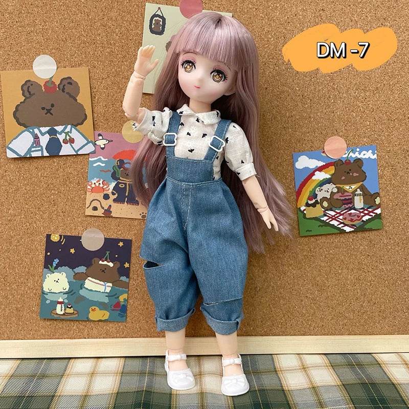 Bjd Dolls 30cm Anime Doll Full Set 1/6 Bjd Movable Body - ToylandEU