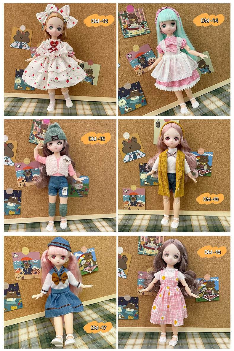 Bjd Dolls 30cm Anime Doll Full Set 1/6 Bjd Movable Body - ToylandEU