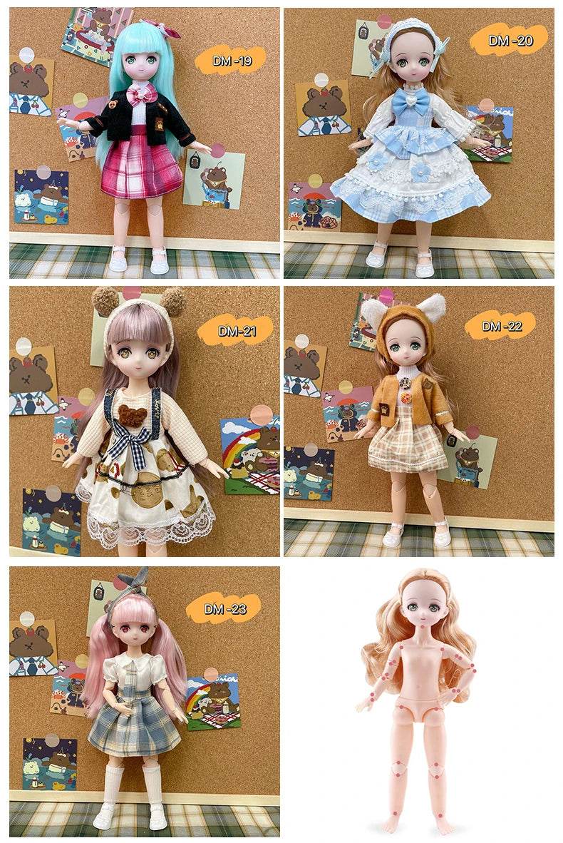 Bjd Dolls 30cm Anime Doll Full Set 1/6 Bjd Movable Body - ToylandEU