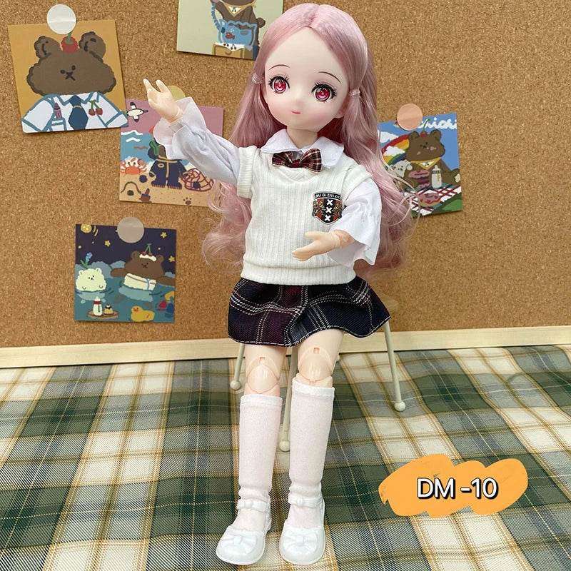Bjd Dolls 30cm Anime Doll Full Set 1/6 Bjd Movable Body - ToylandEU