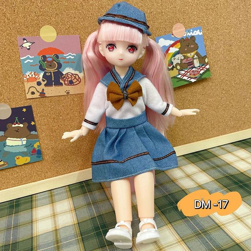 Bjd Dolls 30cm Anime Doll Full Set 1/6 Bjd Movable Body - ToylandEU