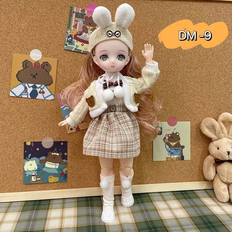 Bjd Dolls 30cm Anime Doll Full Set 1/6 Bjd Movable Body - ToylandEU