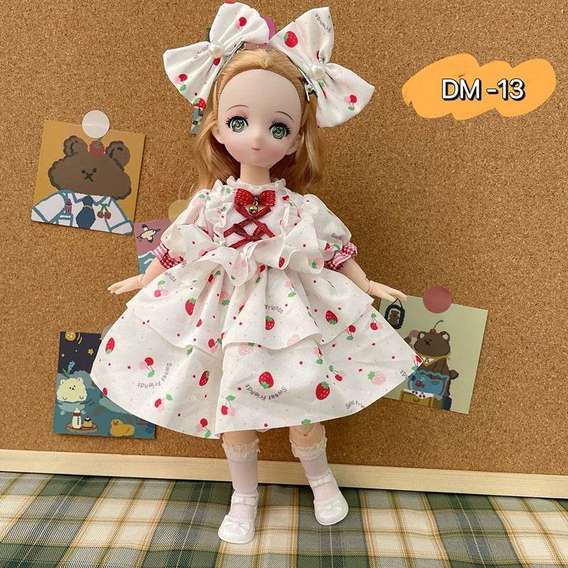 Bjd Dolls 30cm Anime Doll Full Set 1/6 Bjd Movable Body - ToylandEU