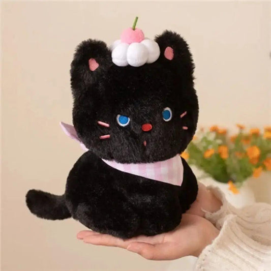  Black Cat Plush Toy Ultra Soft Cream Cake Design -  ToylandEU™