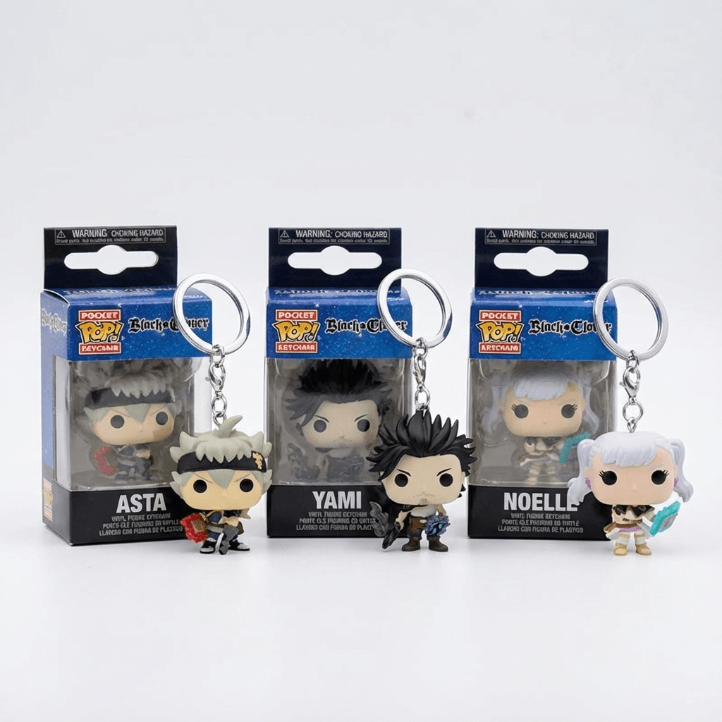 Black Clover Keychain Compact Asta Noelle Yami Figures
