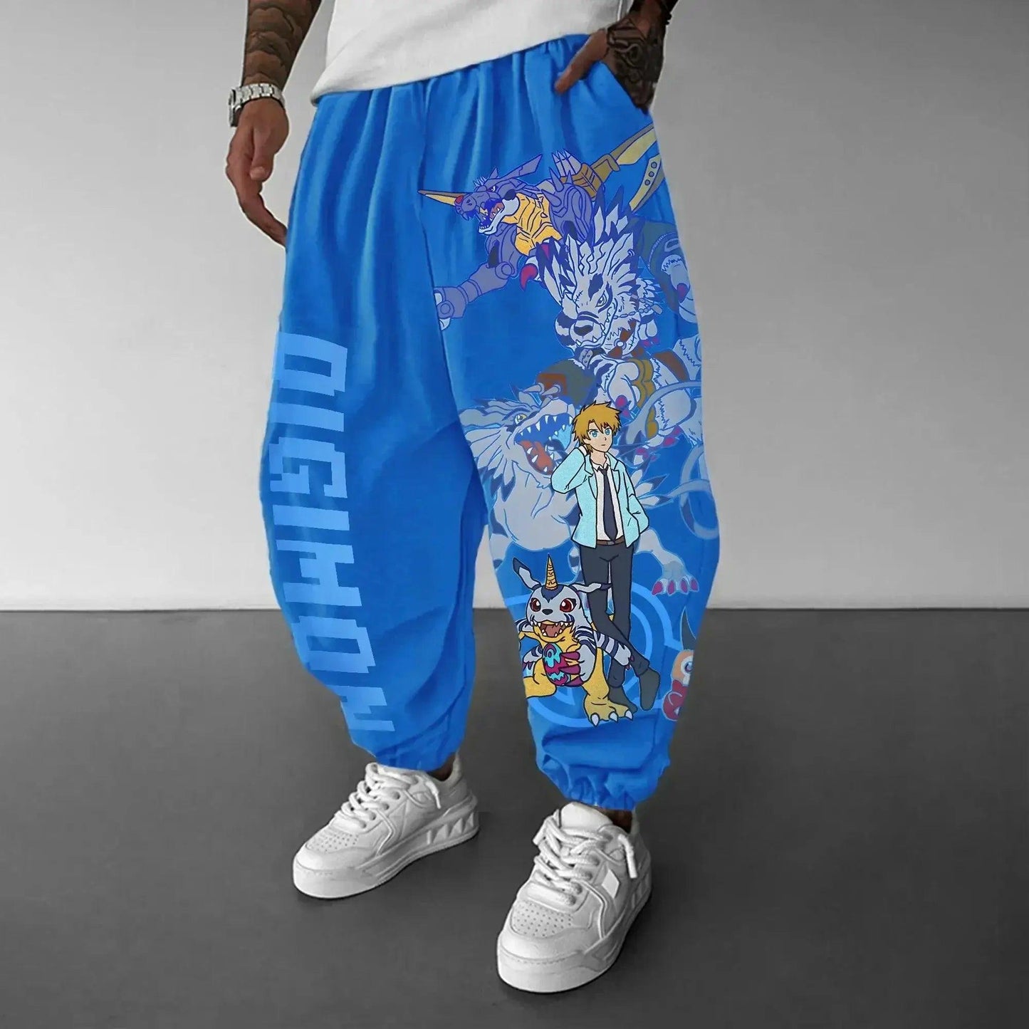  Black Digimon Anime Joggers Angelmon Print Loose Fit -  ToylandEU™