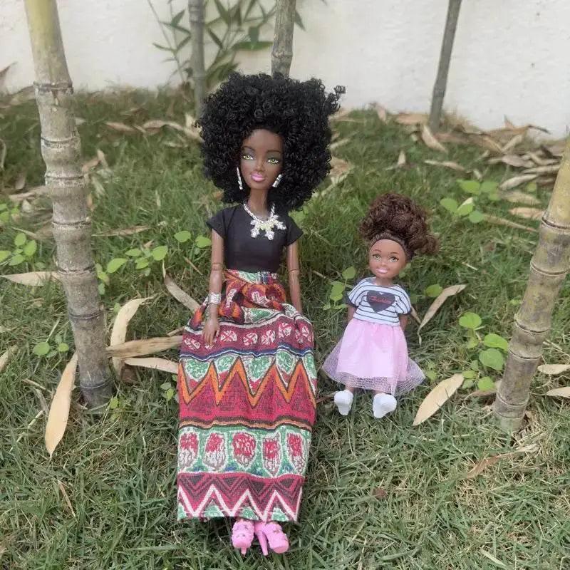  Kawaii Items African Girls Black Doll 30cm Mother 14cm Daughter Body With Clothes For Kids DIY Game Best Birthday Present -  ToylandEU™