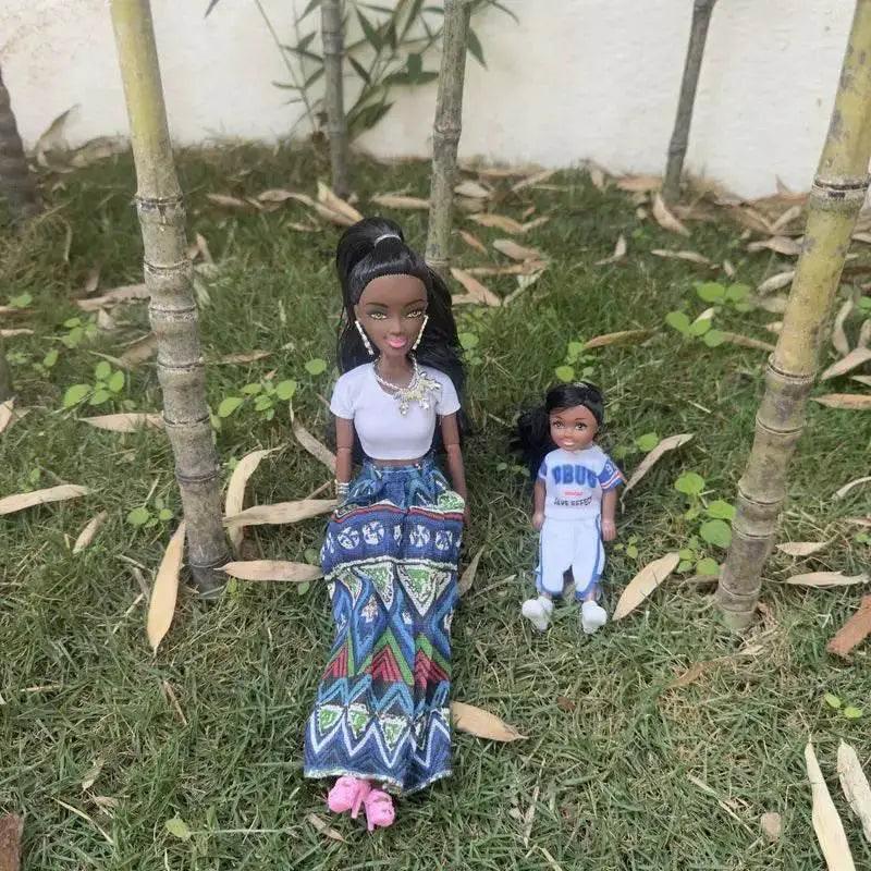  Kawaii Items African Girls Black Doll 30cm Mother 14cm Daughter Body With Clothes For Kids DIY Game Best Birthday Present -  ToylandEU™