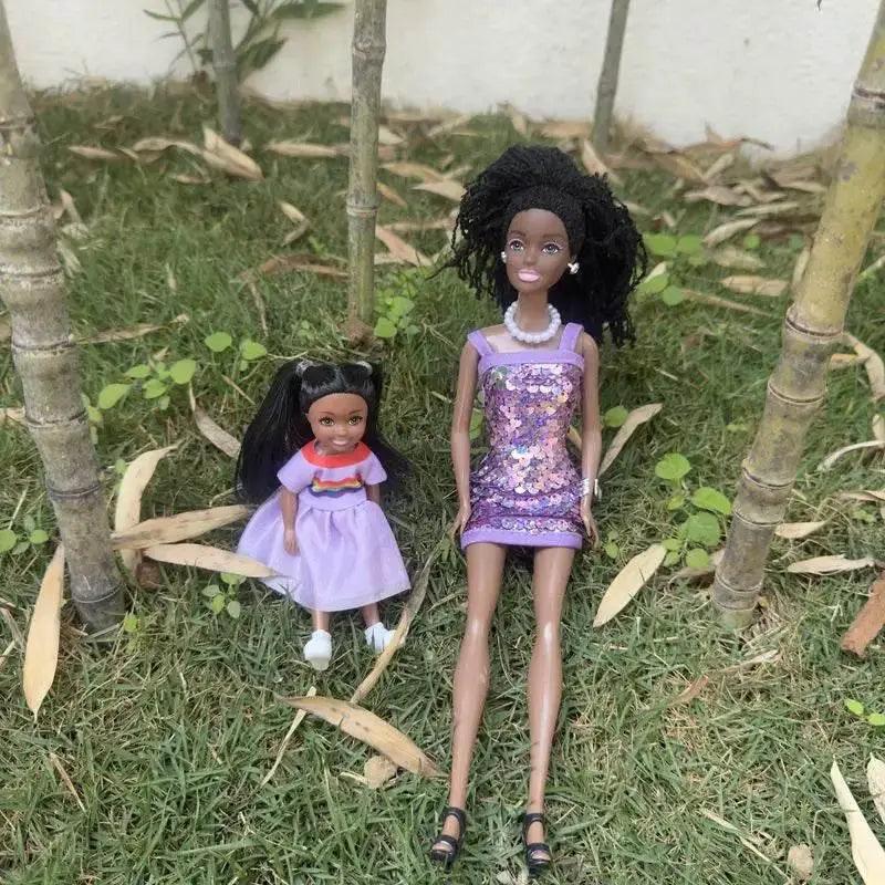  Kawaii Items African Girls Black Doll 30cm Mother 14cm Daughter Body With Clothes For Kids DIY Game Best Birthday Present -  ToylandEU™