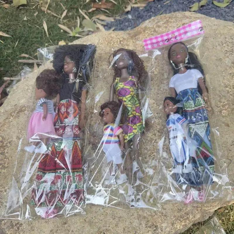  Kawaii Items African Girls Black Doll 30cm Mother 14cm Daughter Body With Clothes For Kids DIY Game Best Birthday Present -  ToylandEU™