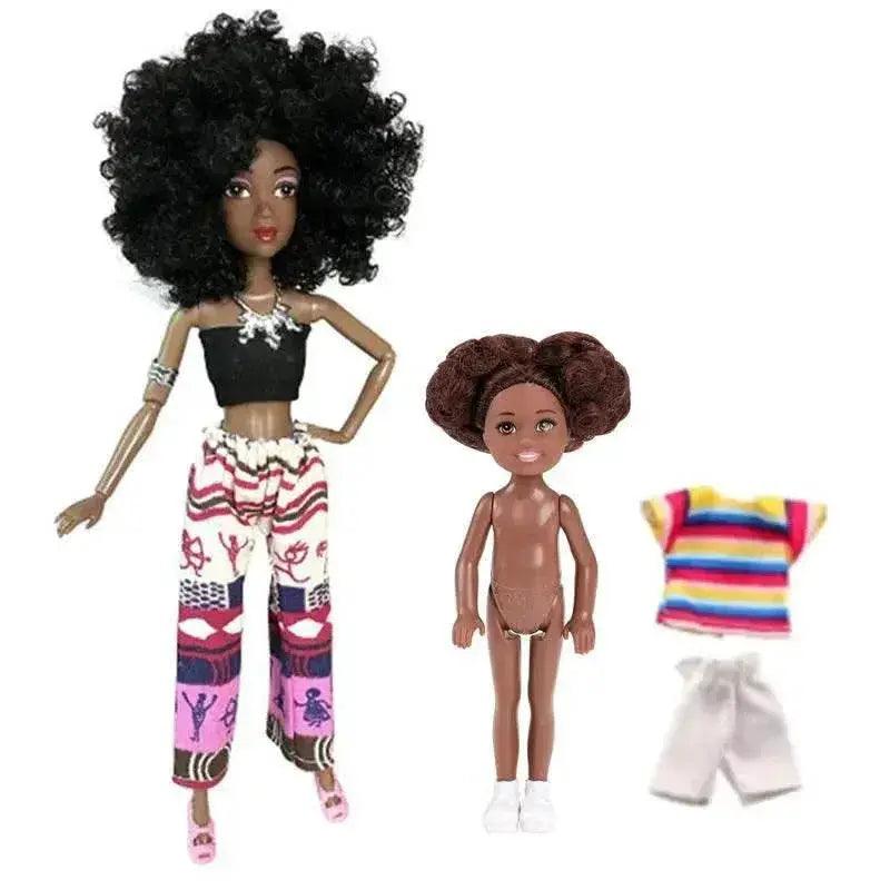  Kawaii Items African Girls Black Doll 30cm Mother 14cm Daughter Body With Clothes For Kids DIY Game Best Birthday Present -  ToylandEU™