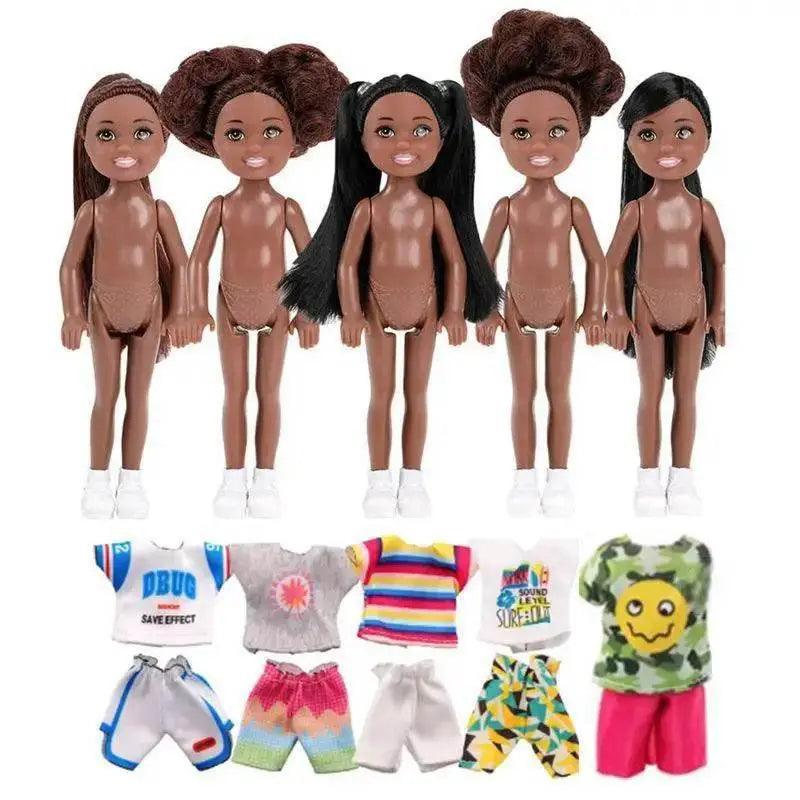  Kawaii Items African Girls Black Doll 30cm Mother 14cm Daughter Body With Clothes For Kids DIY Game Best Birthday Present -  ToylandEU™