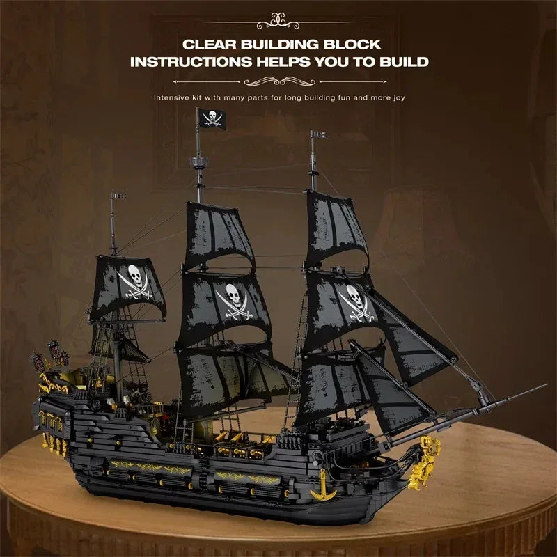 Black Pearl Pirate Ship Building Blocks Set 4708 Pieces - ToylandEU