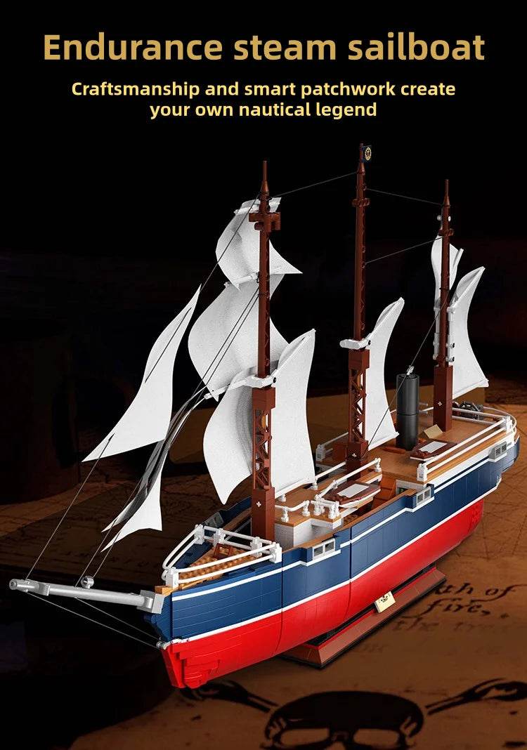 Black Pirate Ship Building Blocks Ghost Boat Model Assembly - ToylandEU