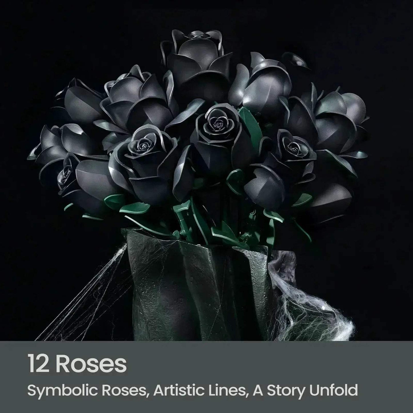 Black Rose Building Block Set For Adults Decor Gift - ToylandEU