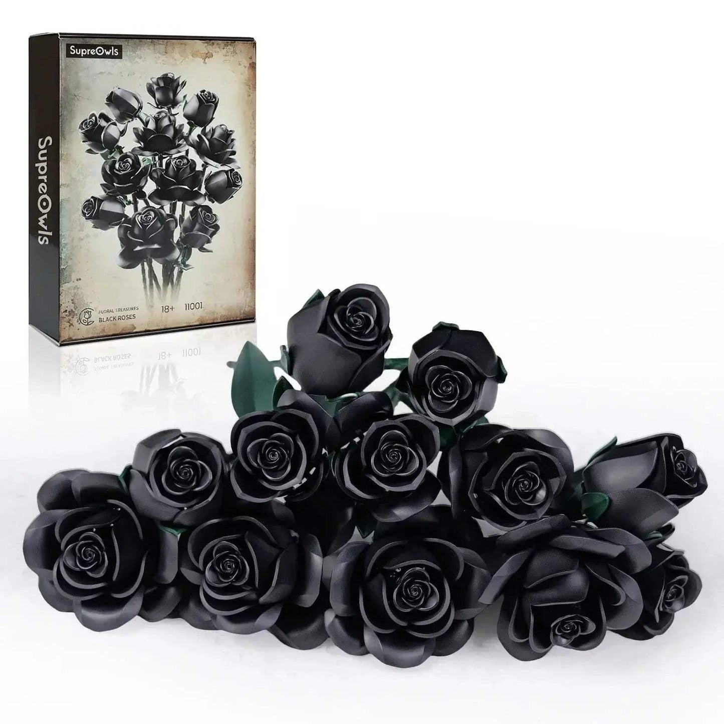 Black Rose Building Block Set For Adults Decor Gift - ToylandEU