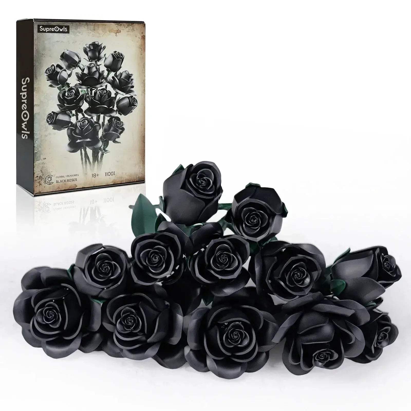 Black Rose Building Block Set For Adults Decor Gift - ToylandEU