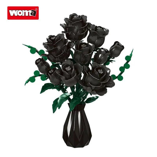  Black Rose Building Blocks Set For Diy Floral Decor Premium -  ToylandEU™