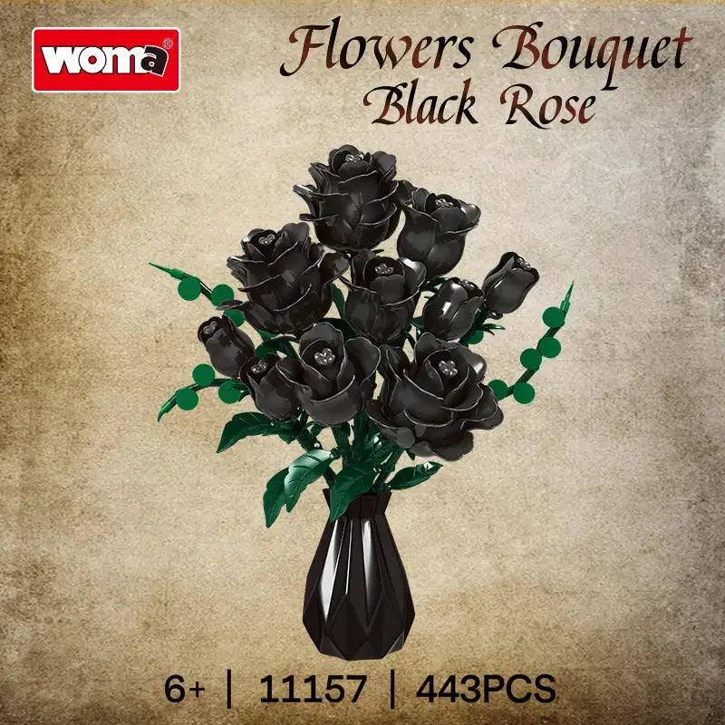  Black Rose Building Blocks Set For Diy Floral Decor Premium -  ToylandEU™