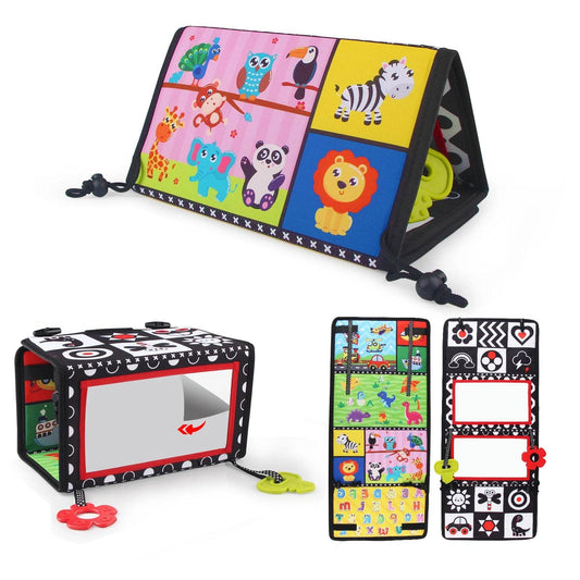 Black and White Baby Floor Mirror Double-Sided Montessori Toys 6-24 Months Baby Toys Crawling Development Baby Sensory Toys - ToylandEU