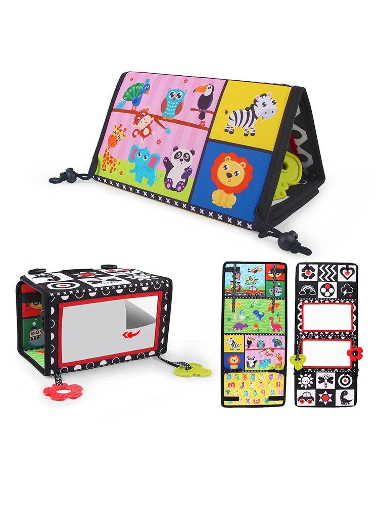 Black and White Baby Floor Mirror Double-Sided Montessori Toys 6-24 Months Baby Toys Crawling Development Baby Sensory Toys - ToylandEU