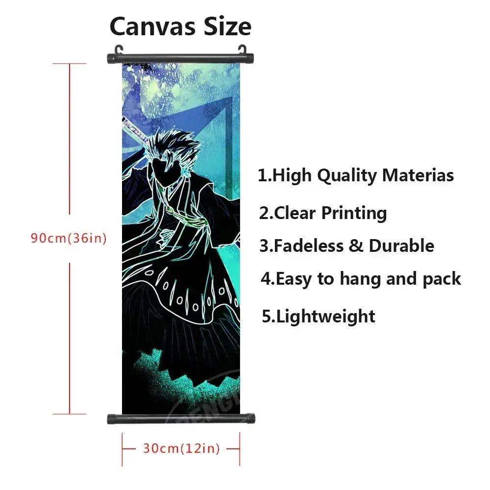 Bleach Canvas Scroll Posters, Wall Art Anime Artwork Painting Anime Hanging Poster - ToylandEU