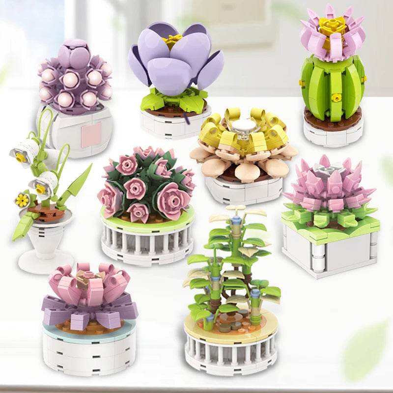 Block City DIY Potted Plants Cactus Bonsai Building Toys - ToylandEU