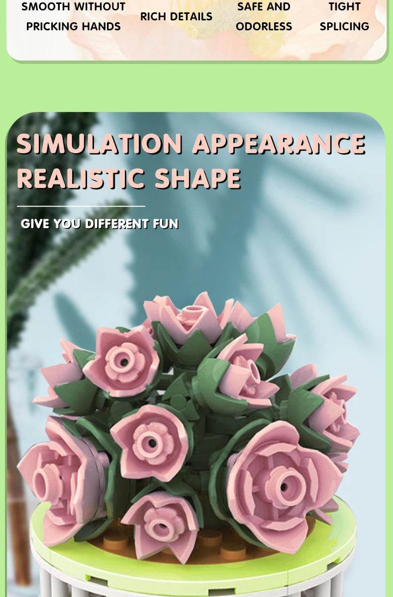 Block City DIY Potted Plants Cactus Bonsai Building Toys - ToylandEU