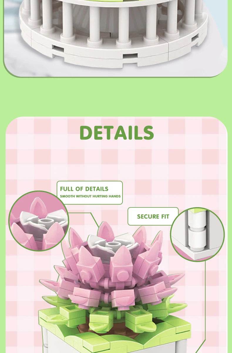 Block City DIY Potted Plants Cactus Bonsai Building Toys - ToylandEU