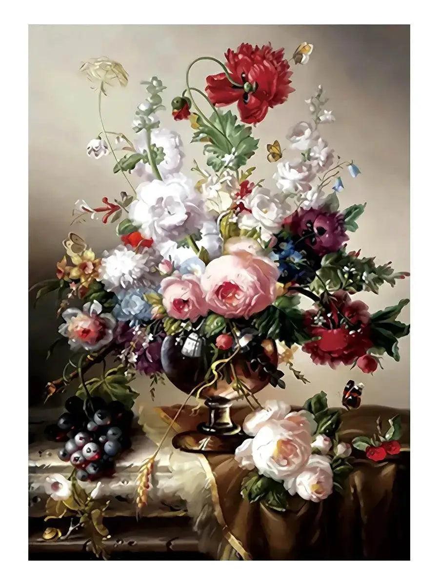  Blooming Floral Cross Stitch DIY Kit - 11CT & 9CT Cotton Thread Embroidery for Home Decor Handicrafts -  ToylandEU™