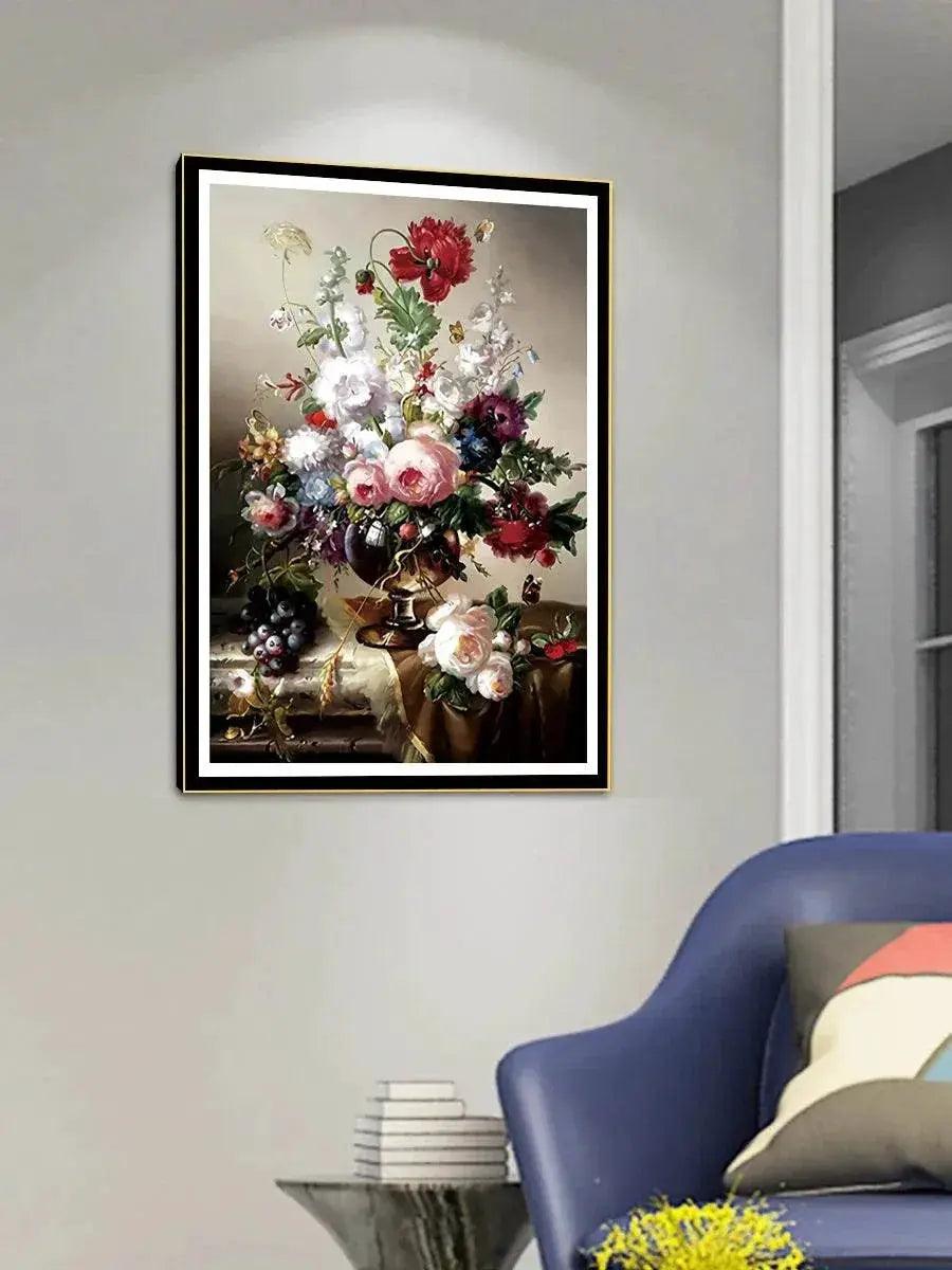  Blooming Floral Cross Stitch DIY Kit - 11CT & 9CT Cotton Thread Embroidery for Home Decor Handicrafts -  ToylandEU™