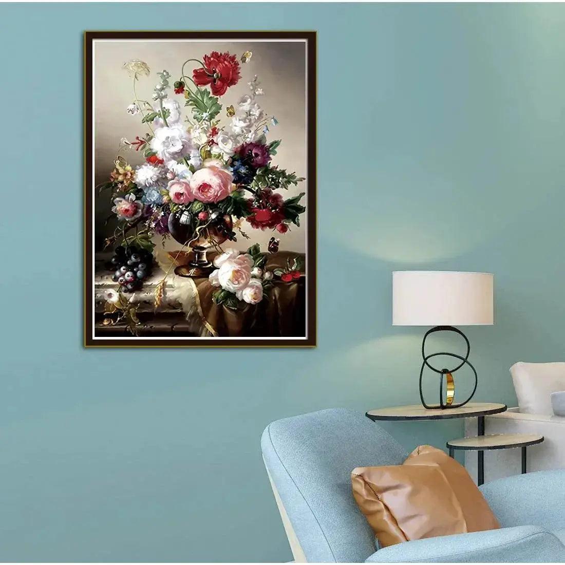  Blooming Floral Cross Stitch DIY Kit - 11CT & 9CT Cotton Thread Embroidery for Home Decor Handicrafts -  ToylandEU™